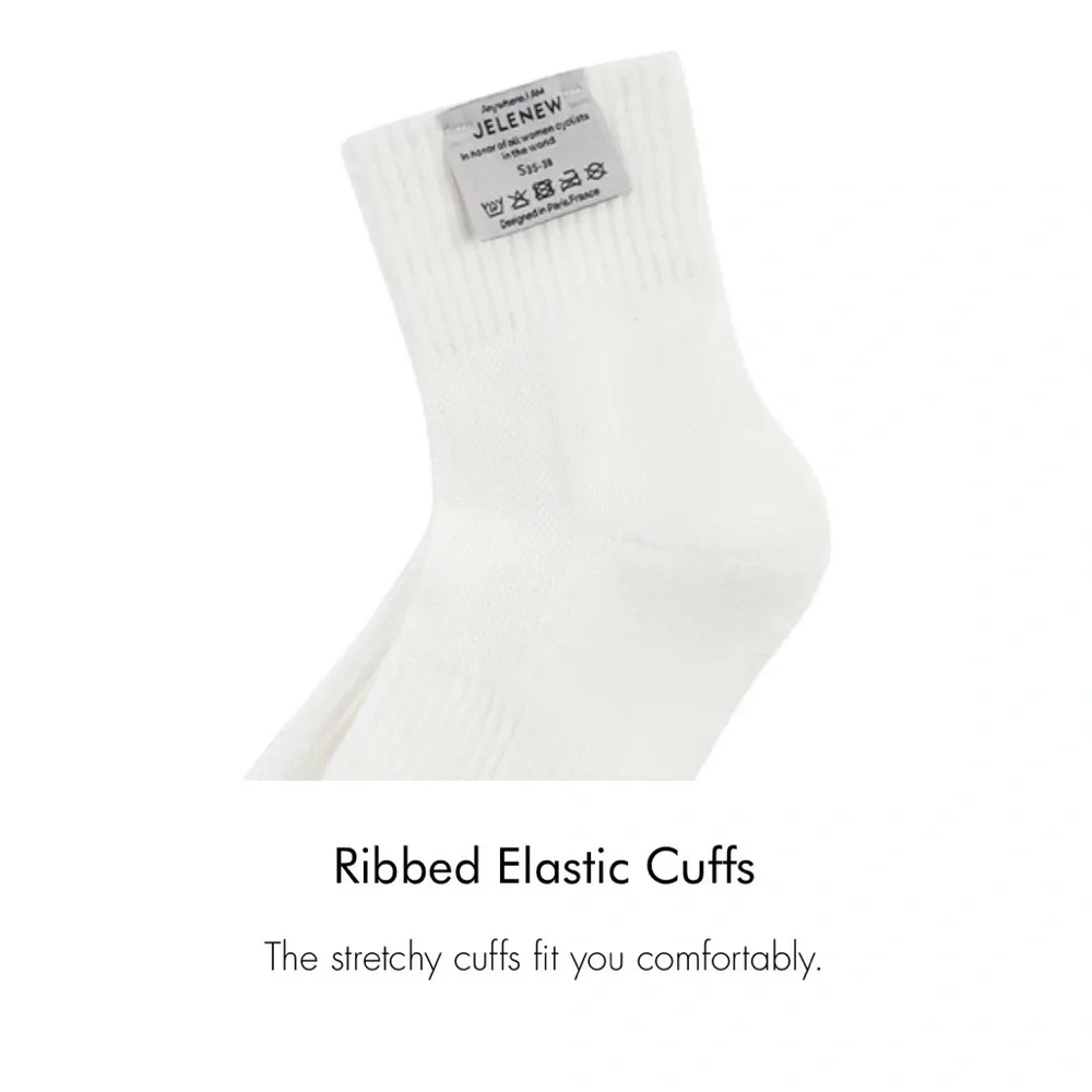 JELENEW‎ Cotton Training Socks White Women’s M Cycling Athletic NWT
